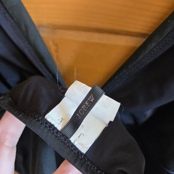 J. Crew Swimsuit One Piece Black Plunge V-Neck Swim Beach Resort 12 Swimwear - Picture 4 of 5